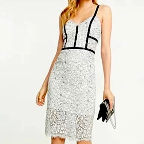 Express white and black lace dress